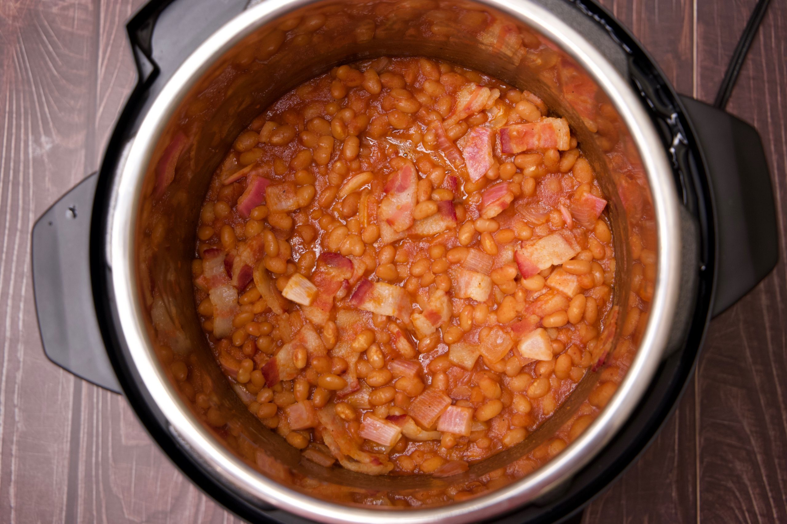 southern bbq beans cooked and ready to eat