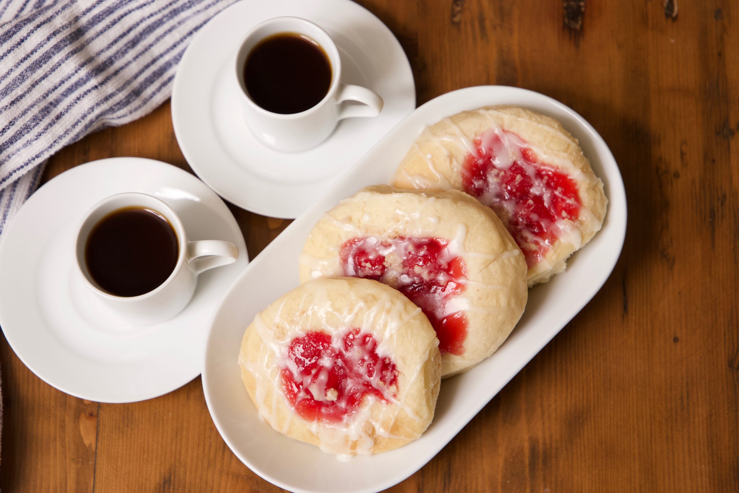 kolaches and coffee ready to eat
