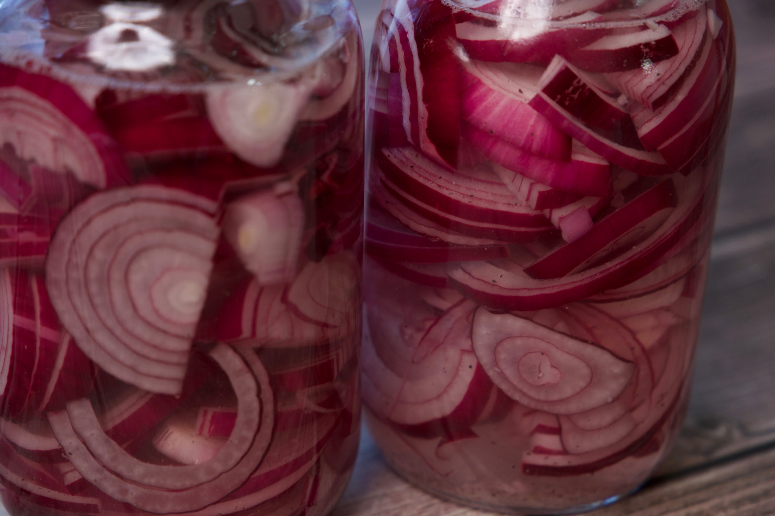 pickled onions ready fo the fridge or water bath