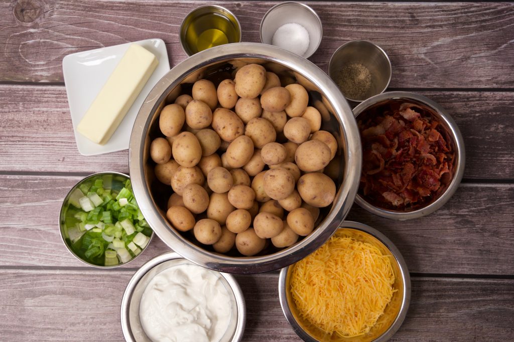 ingredients for loaded baked potato salad